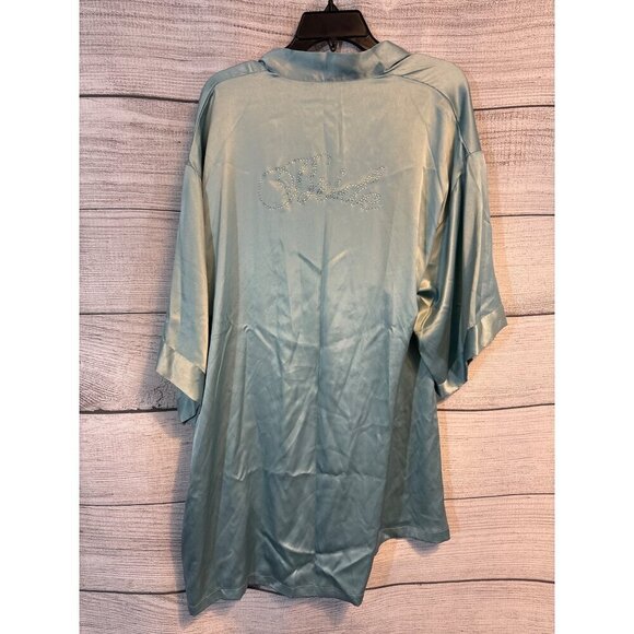 Victorias Secret Bridal Robe Satin "Bride" Rhinestone No Tie Size M/L - Picture 1 of 6